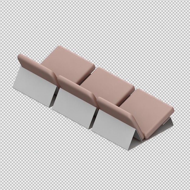 Isometric sofa 3d render