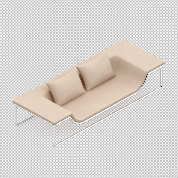 PSD isometric sofa 3d render