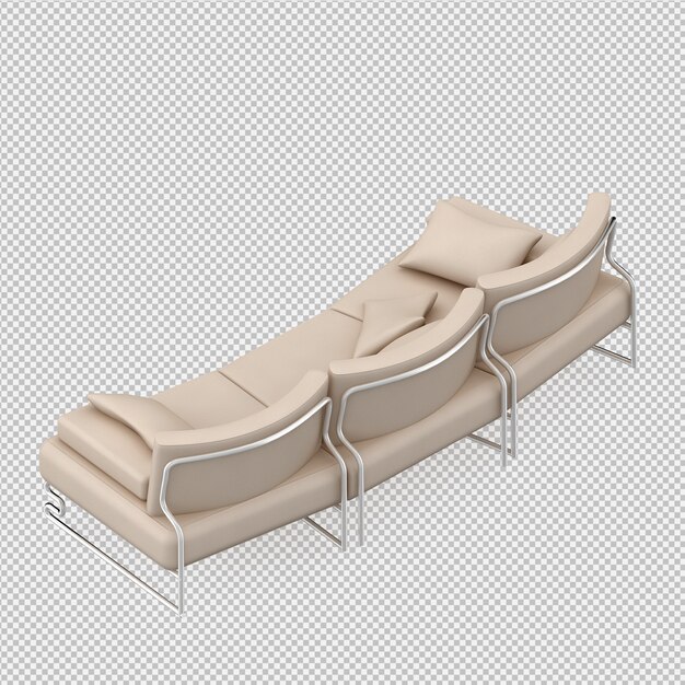 PSD isometric sofa 3d render