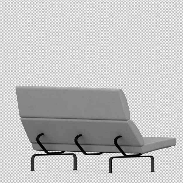 PSD isometric sofa 3d render