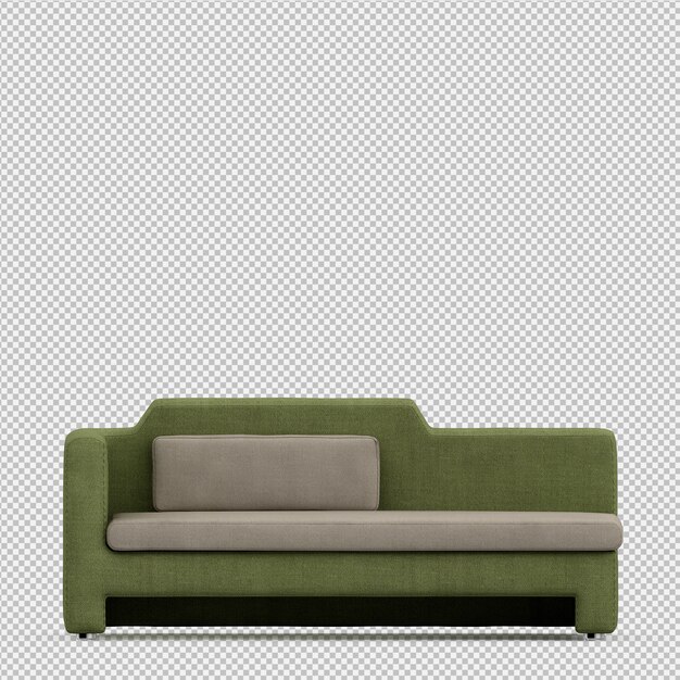 PSD isometric sofa 3d render