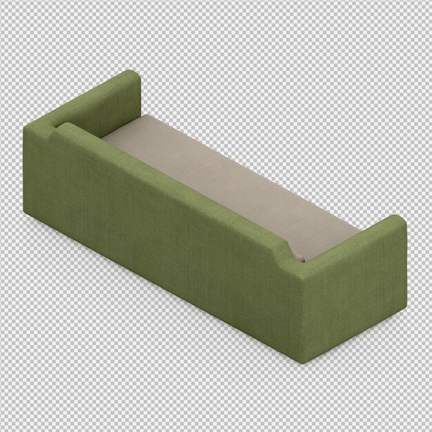 Isometric sofa 3d render