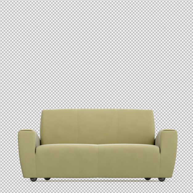 Isometric sofa 3d render