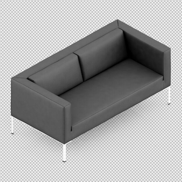 PSD isometric sofa 3d render