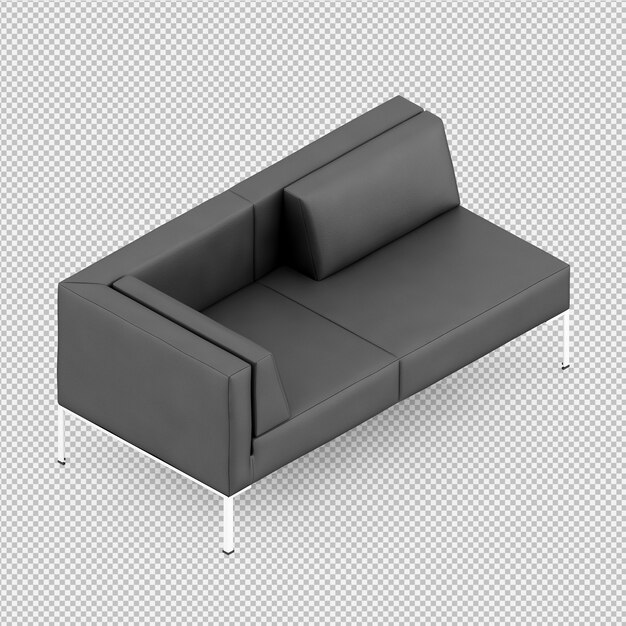 PSD isometric sofa 3d render