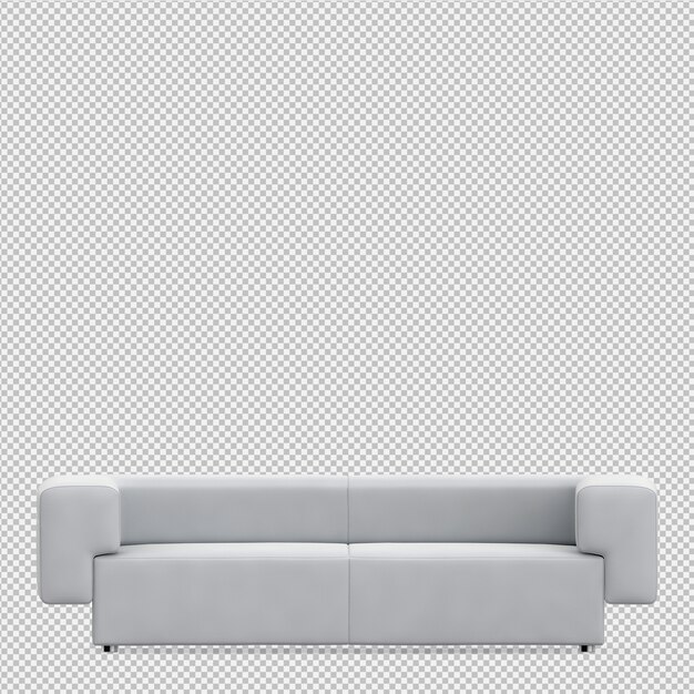 PSD isometric sofa 3d render