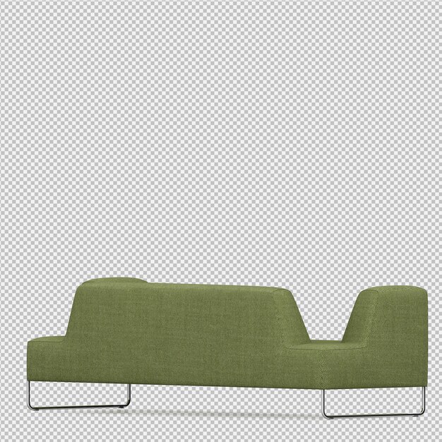 PSD isometric sofa 3d render