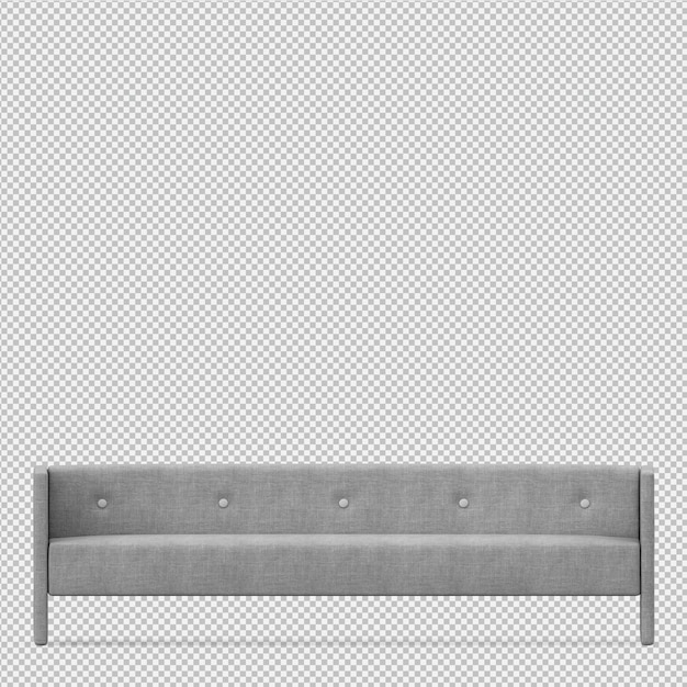 PSD isometric sofa 3d render