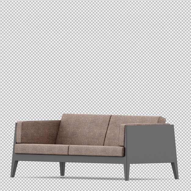 Isometric sofa 3d render