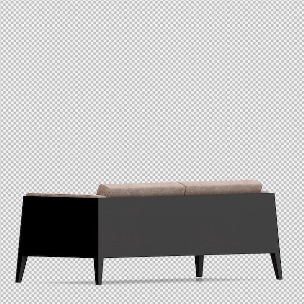 Isometric sofa 3d render