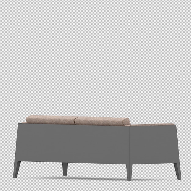 PSD isometric sofa 3d render