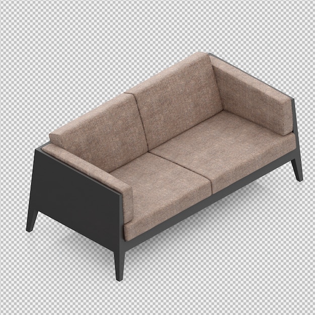 Isometric sofa 3d render