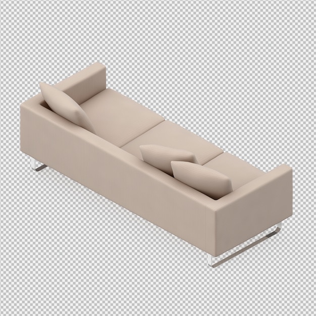 Isometric sofa 3d render