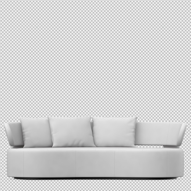 PSD isometric sofa 3d render