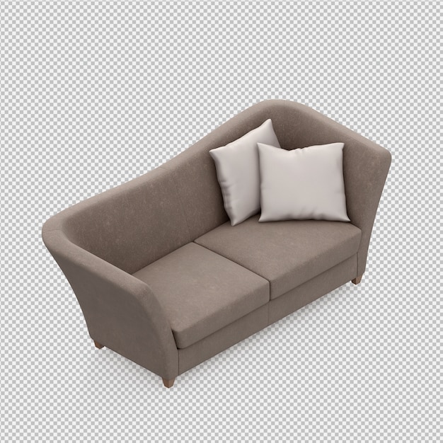 Isometric sofa 3D render