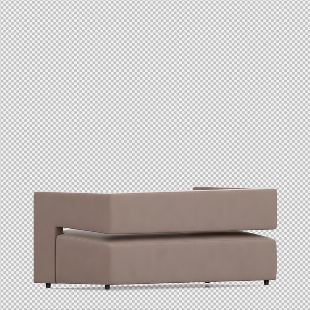 Isometric sofa 3d render