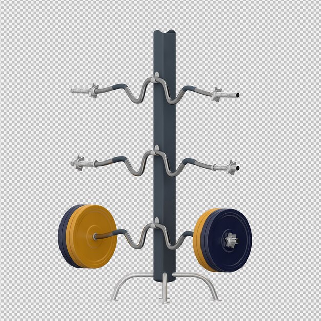 PSD 等尺性スポーツとジムの設備3 dレンダリング