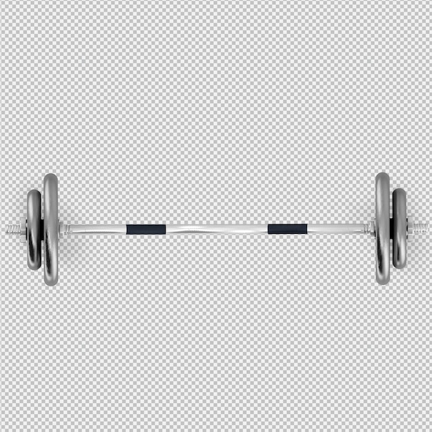 PSD isometric sport and gym equipment 3d render