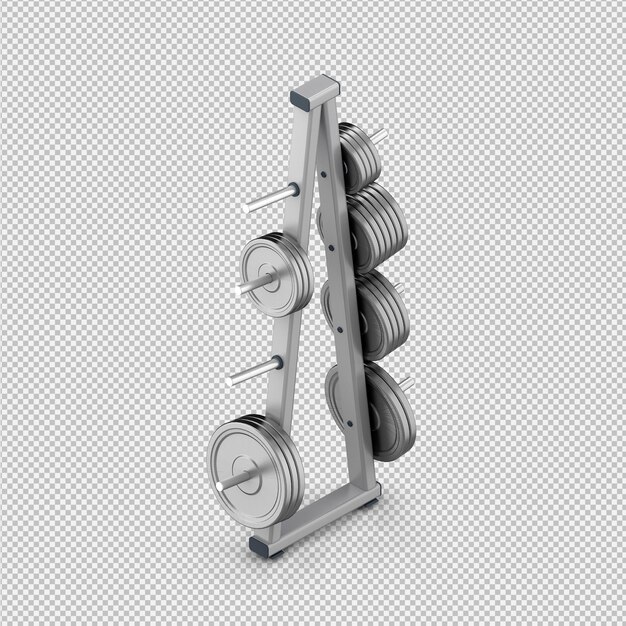 아이소 메트릭 스포츠 및 헬스 클럽 장비 3D 렌더링