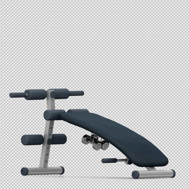 PSD isometric sport and gym equipment 3d render