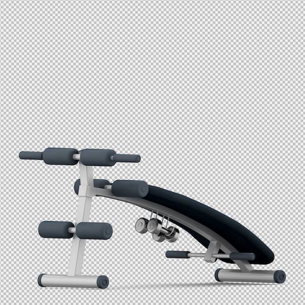 Isometric sport and gym equipment 3D render