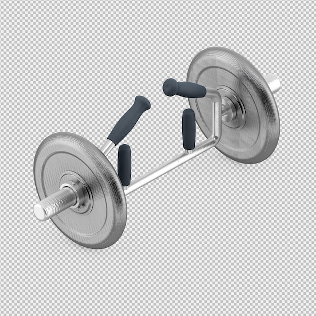 Isometric sport and gym equipment 3D render