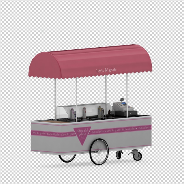 PSD isometric street food 3d render