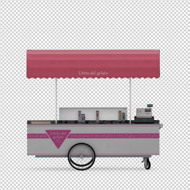 Isometric Street food 3d Render