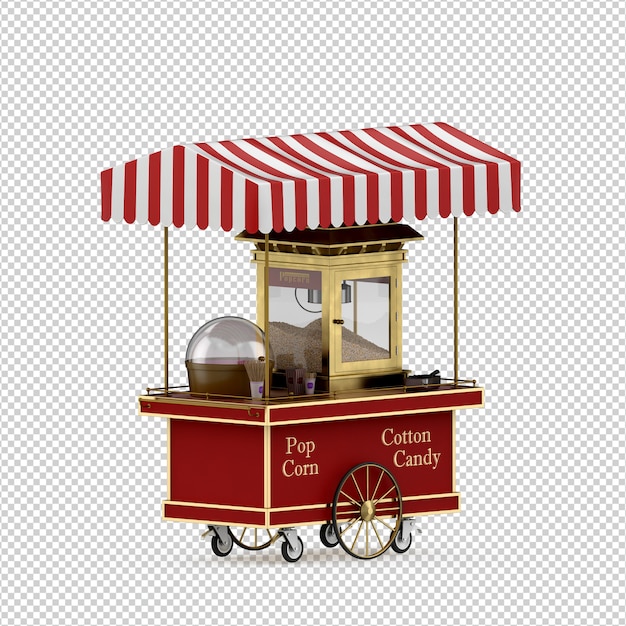 PSD isometric street food 3d render