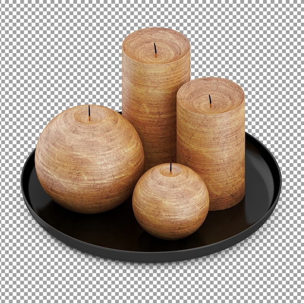 Isometric świeczki w round talerzu