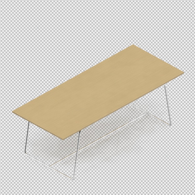 Isometric Table 3D render