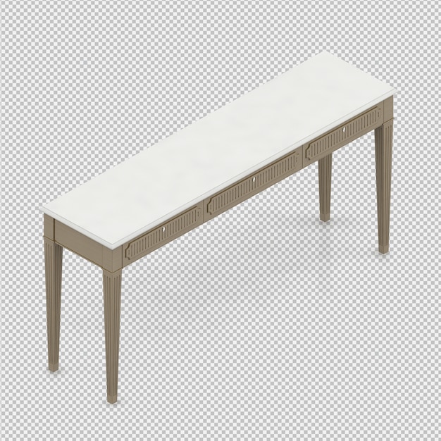 Isometric table 3d render