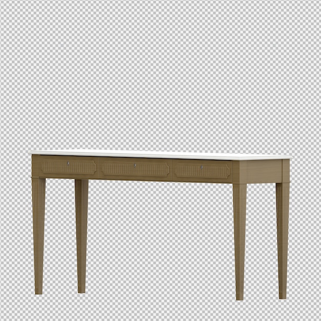 Isometric table 3d render