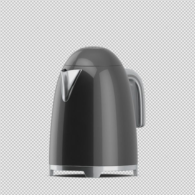 Isometric teapot 3d render