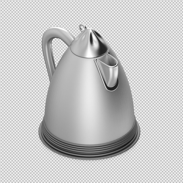 PSD isometric teapot 3d render