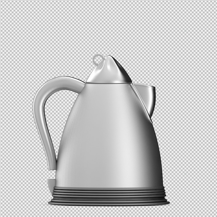 PSD isometric teapot 3d render