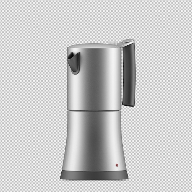 PSD isometric teapot 3d render