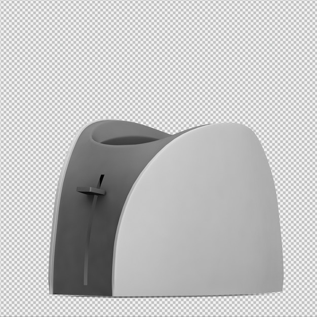 isometric toaster 3d render
