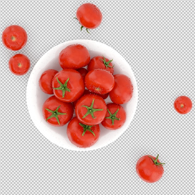 Isometric tomatoes 3d render