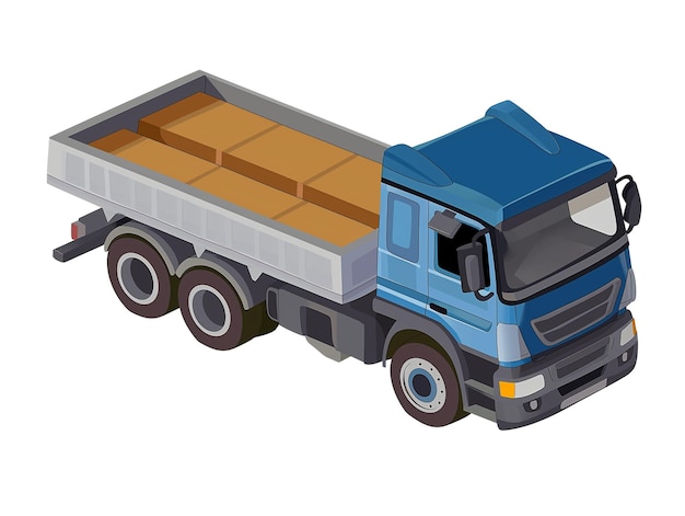 PSD isometric truck clip art