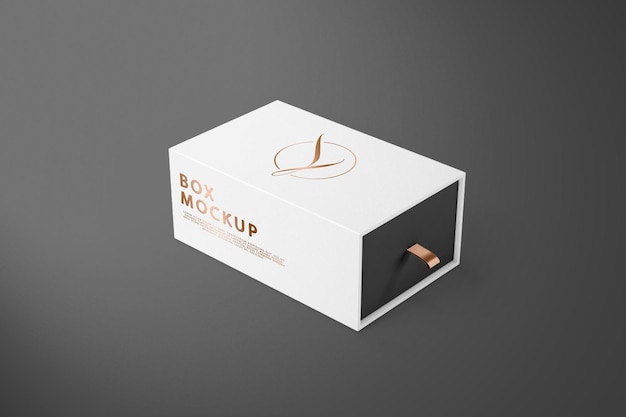 Isometric view large box closed mockup