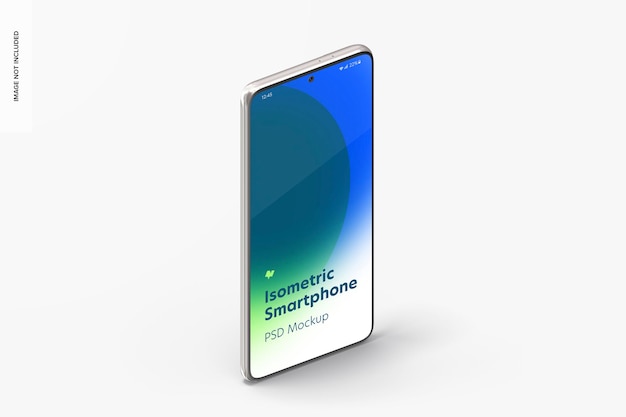 Isometric view of smartphone mockup