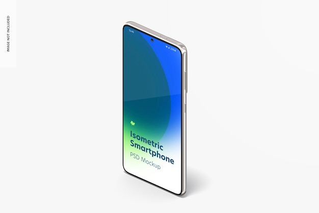 PSD isometric view of smartphone mockup