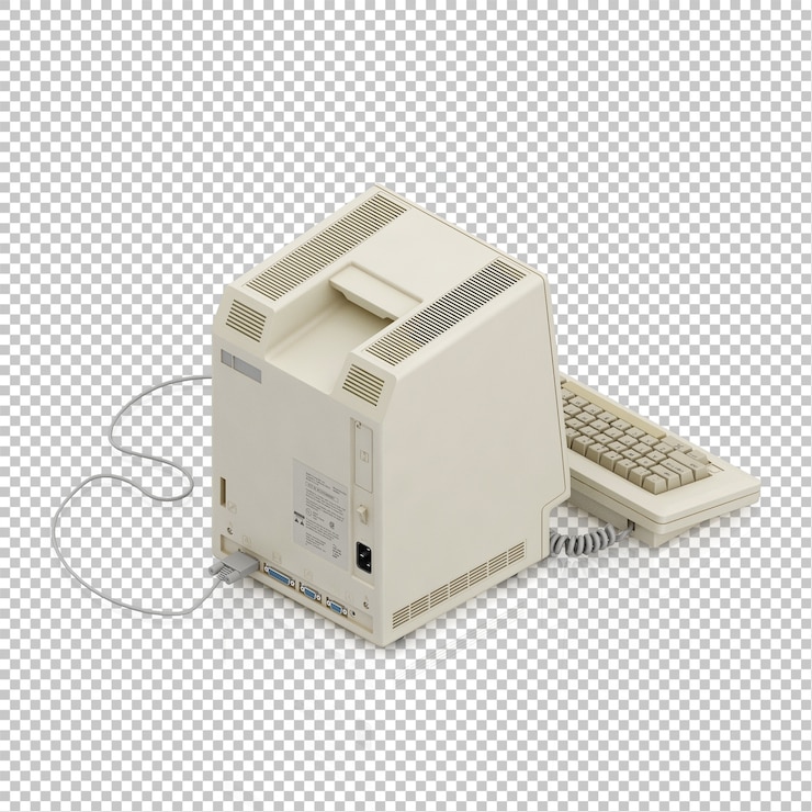 PSD isometric vintage computer