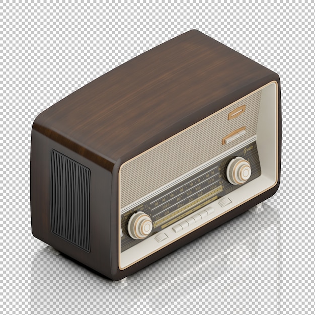 PSD isometric vintage radio