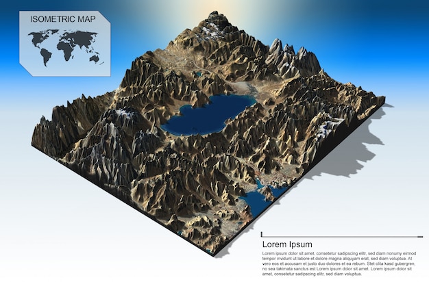 isometric virtual terrain for infographics