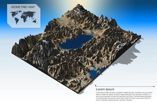 PSD 인포 그래픽을위한 아이소 메트릭 가상 지형