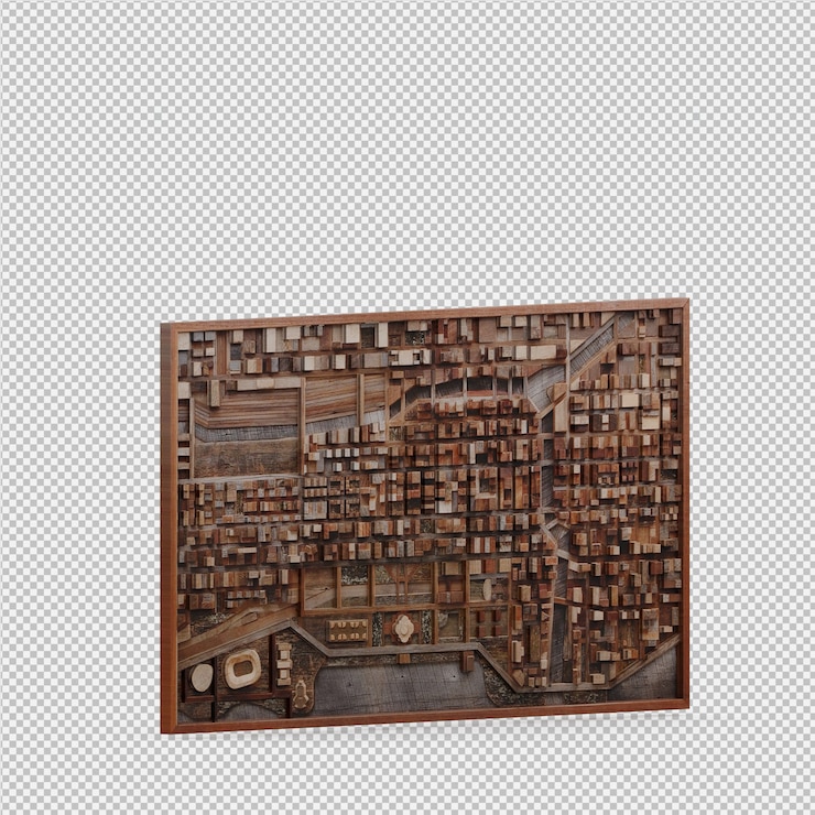 PSD isometric wall decoration 3d isolated render