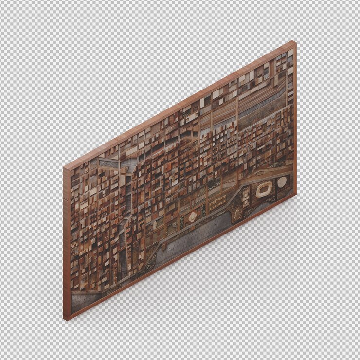 PSD isometric wall decoration 3d isolated render