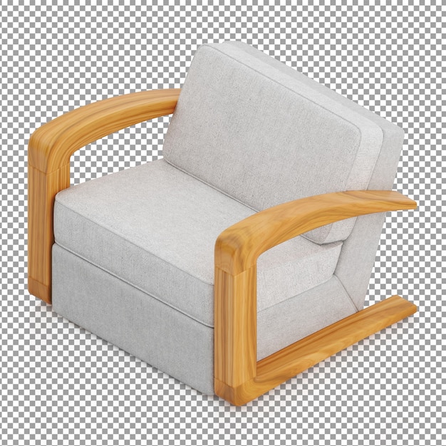 Isometric white armchair